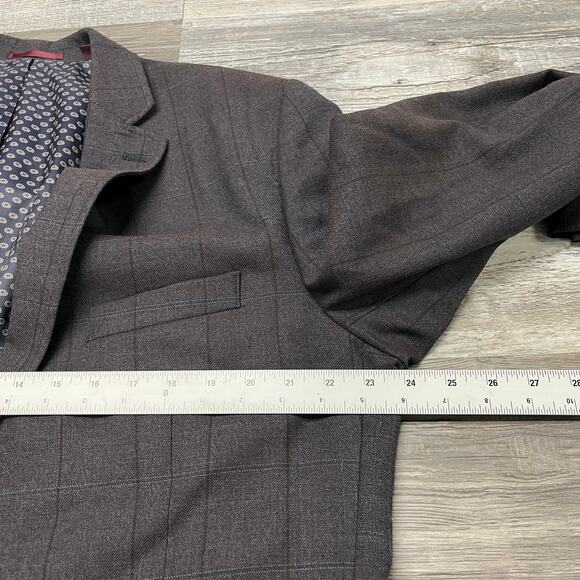 Vintage Daks Johnston & Murphy Brown Mens XL Wool 2 Button Sports Blazer Jacket - Picture 9 of 14